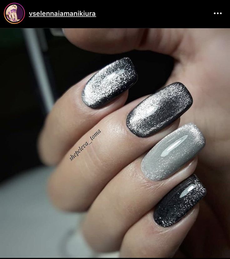 7. Velvet Black with Silver Glitter