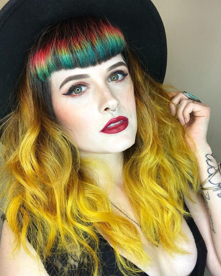 9. Rainbow Bangs