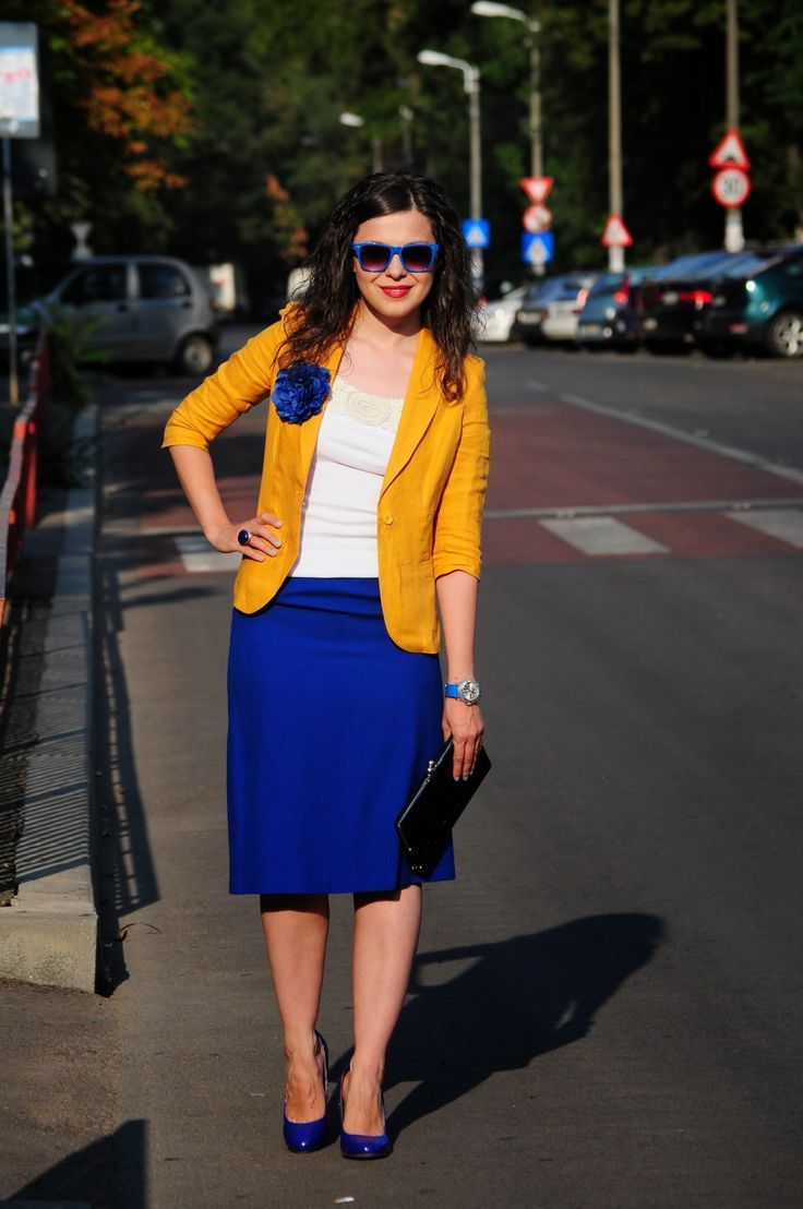 Electric Blue & Mustard Yellow