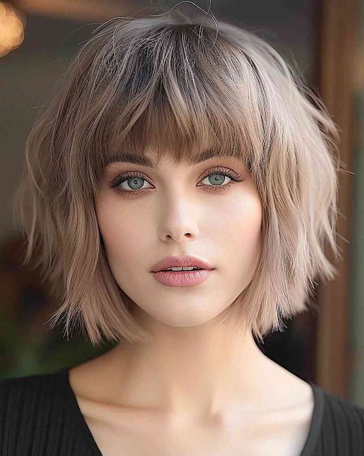 Layered Bob with Bangs