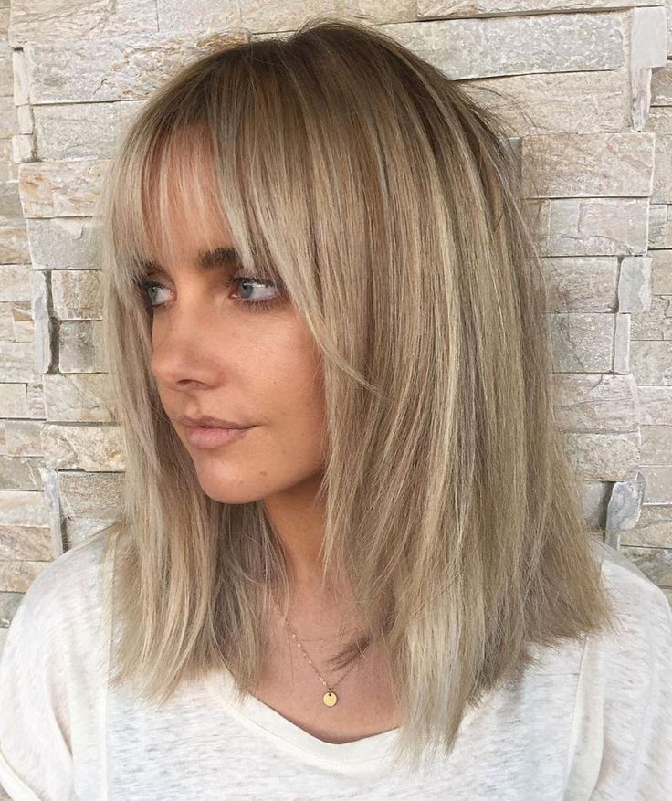 Layered Lob with Bangs