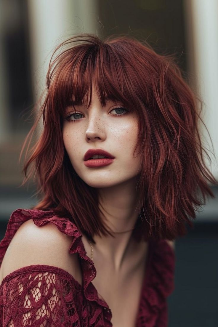 Layered Red Shag Lob