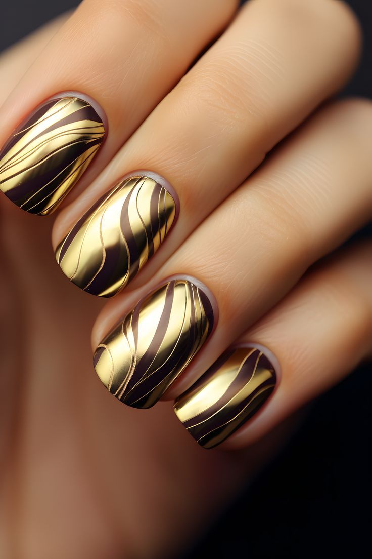 Metallic Gold Nails