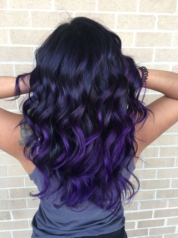 Purple Balayage for an Edgy Look