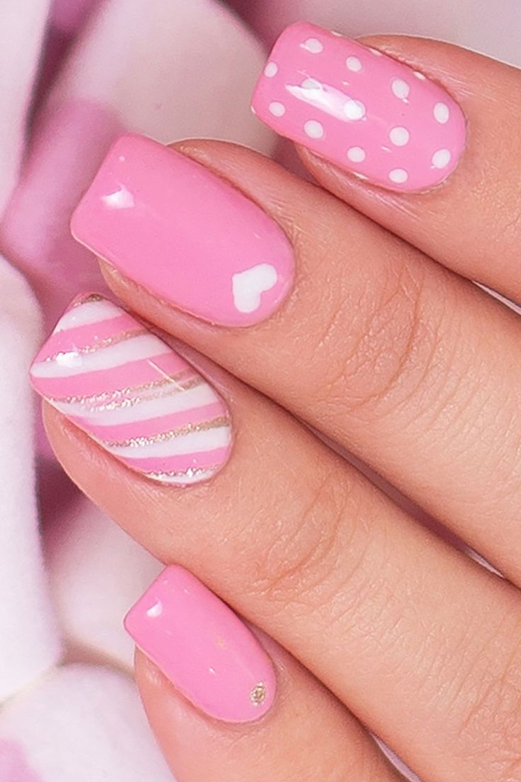 Soft Pink and White Polka Dots