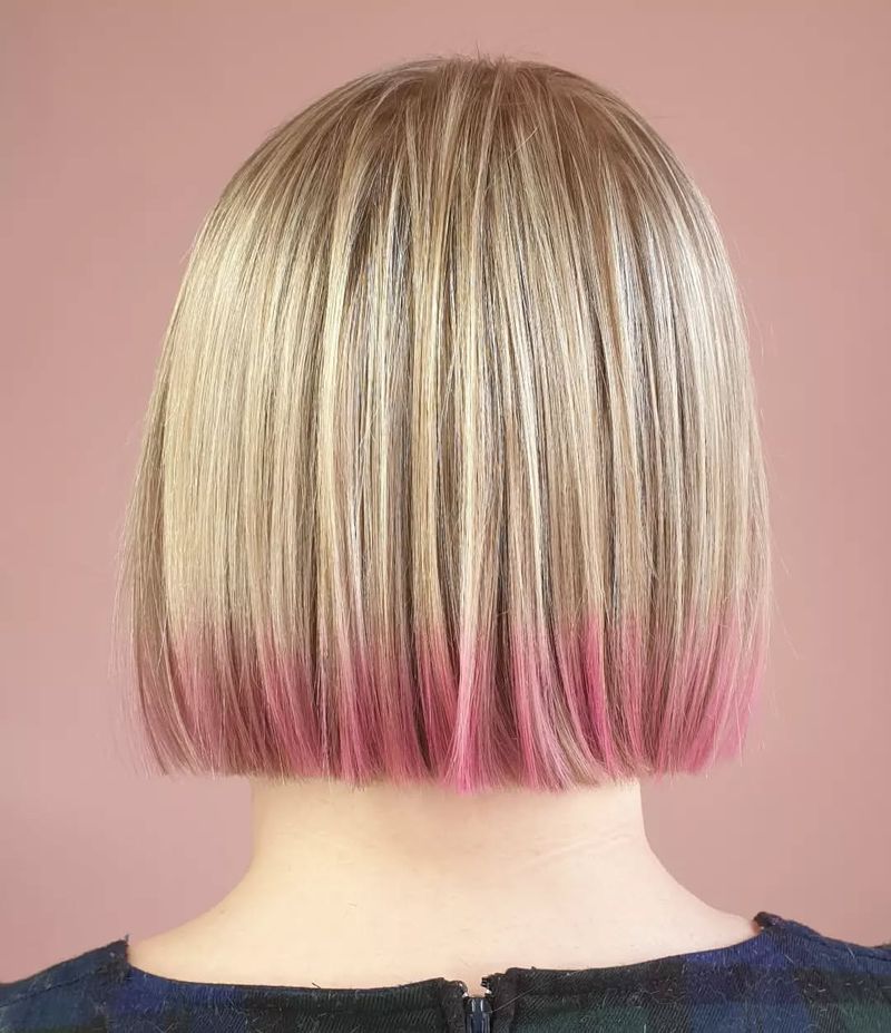 Blunt Cut with Pastel Tips