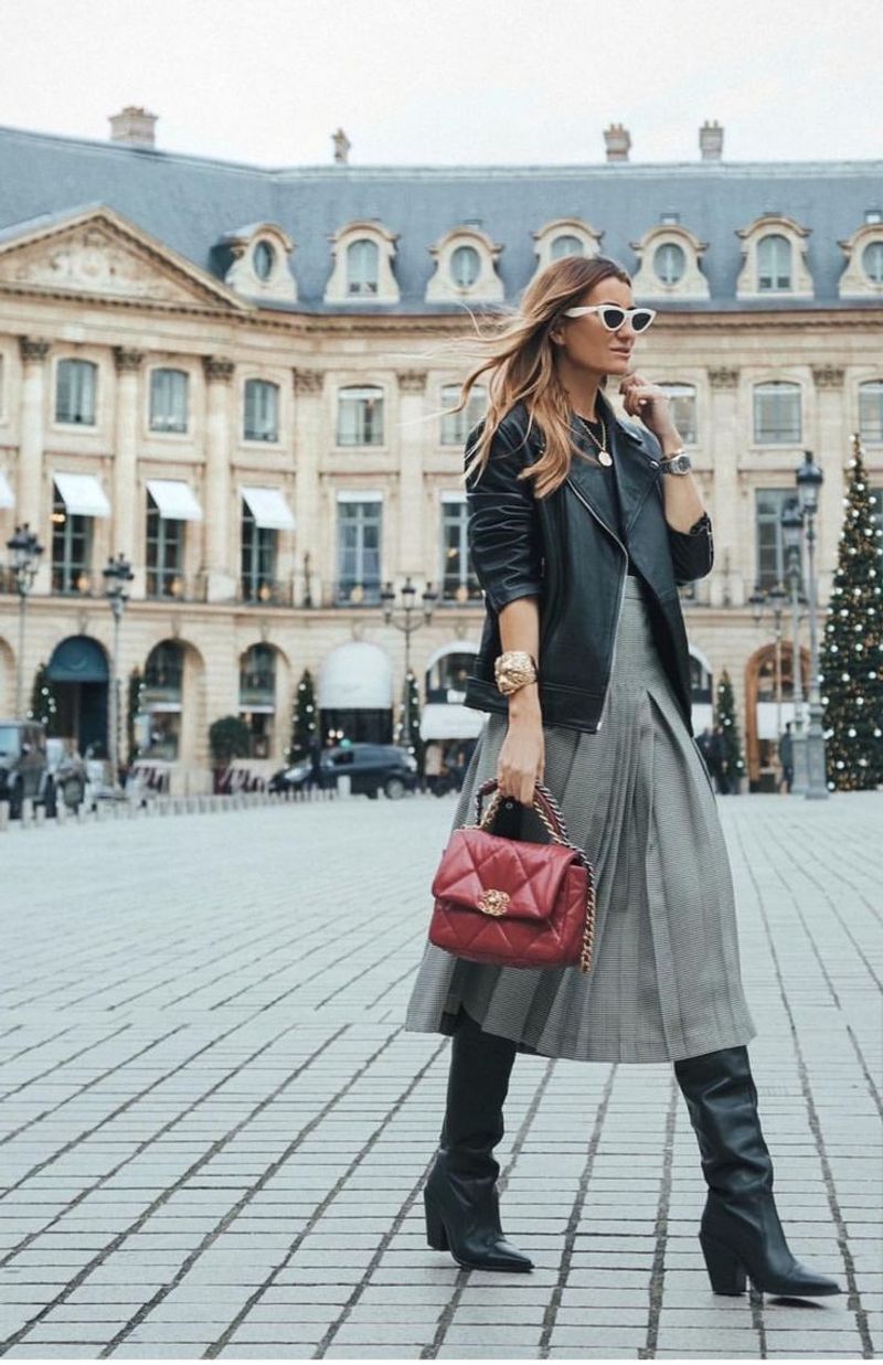 Edgy Glam with Leather Jacket